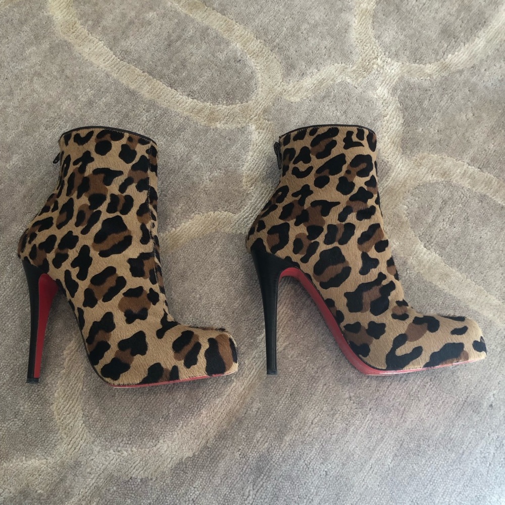 Christian Louboutin Leopard Print Booties